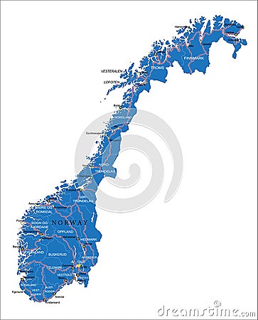 Norway map Vector Illustration