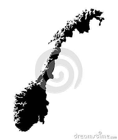 Norway map silhouette. Cartoon Illustration