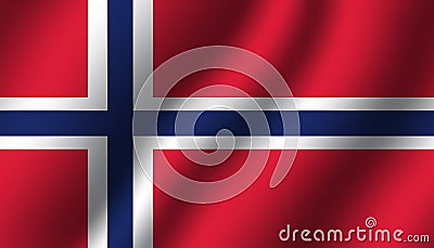 Norway national wavy flag vector illustration Vector Illustration