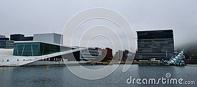 Panoramic view of Norwegian National Opera and Ballet in Oslo Editorial Stock Photo