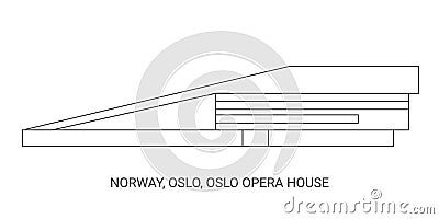 Norway, Oslo, Oslo Opera House, travel landmark vector illustration Vector Illustration
