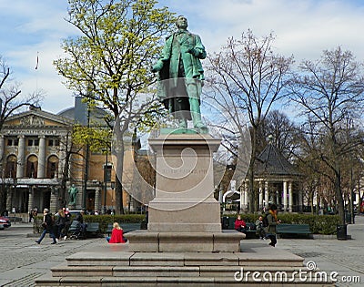 Norway, Oslo, statue of Henrik Wergeland Editorial Stock Photo