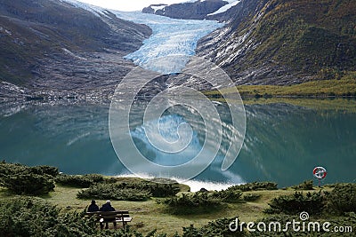 Norway`s second largest glacier Svartisen Editorial Stock Photo