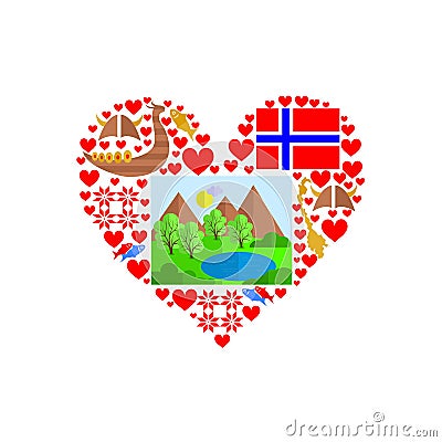 The norway set Vector Illustration