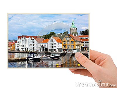 Norway travel photography in hand (Stavanger) Stock Photo