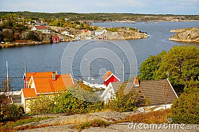 Norway, vilage by fjord Kragero, Portor Stock Photo