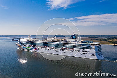 Norwegian Cruise Line leaving Jacksonville Florida. Editorial Stock Photo