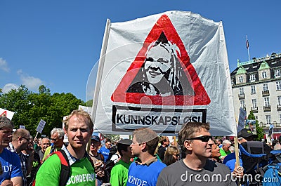 Norwegian farmers protesting Editorial Stock Photo