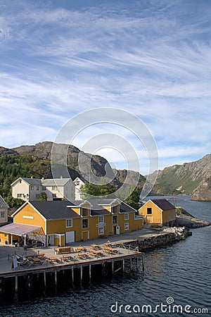 Norwegian fishing village Stock Photo