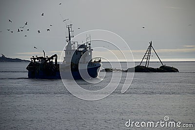 Norwegian fishingboat Stock Photo