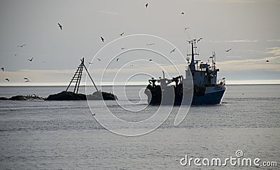 Norwegian fishingboat Stock Photo