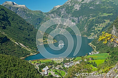 Norwegian fjords, Norway, Geiranger sea view. Stock Photo