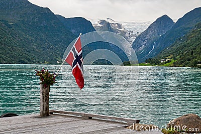 The Norwegian flag Stock Photo