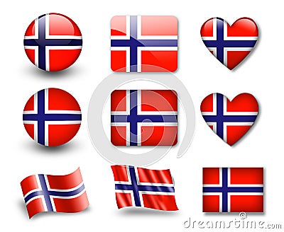 The Norwegian flag Stock Photo