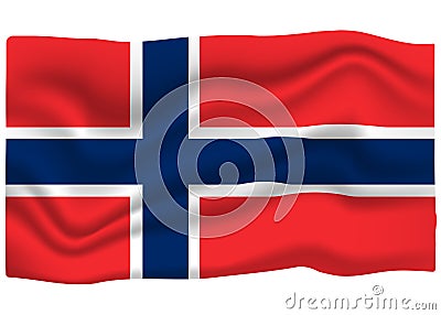 Norwegian Flag Icon. National Flag Banner. Cartoon Vector illustration Vector Illustration