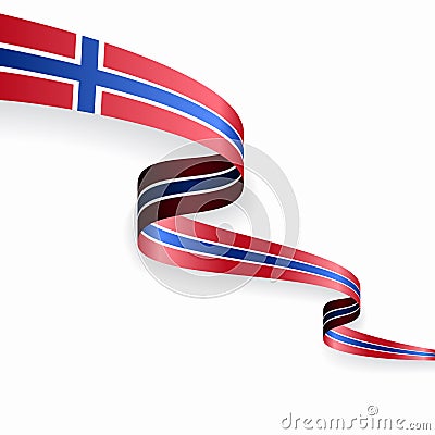 Norwegian flag wavy abstract background. Vector illustration. Vector Illustration