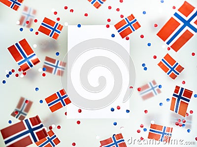 Norwegian independence day, Constitution day, may 17. holiday of freedom, victory and memory. concept of patriotism and faith. Stock Photo