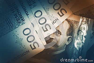 Norwegian Krone Banknotes Stock Photo