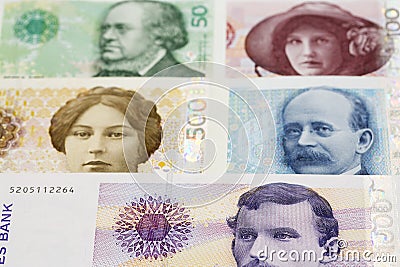 Norwegian krone a business background Stock Photo