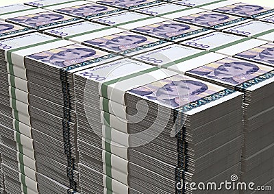 Norwegian Krone Notes Bundles Stack Stock Photo