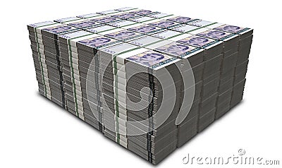 Norwegian Krone Notes Bundles Stack Stock Photo