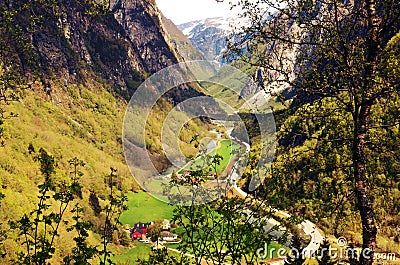 Norwegian landscape, Stalheim.Voss Stock Photo