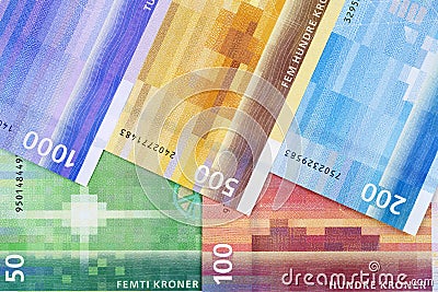 Norwegian money - Krone a business background Stock Photo