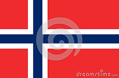 Norwegian national flag, official flag of norway accurate colors Vector Illustration