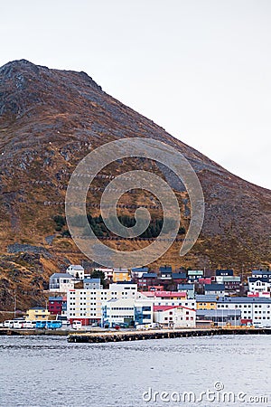 The Norwegian Port City of Honningsvag Stock Photo