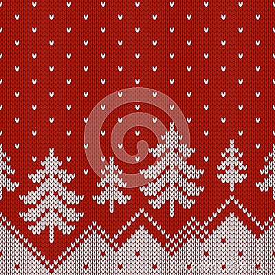 Norwegian seamless knitting pattern. Fair Isle design Vector Illustration