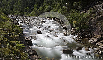 Norwegian stream landscape Stock Photo