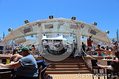 Music, dj, entertainment by the pool, Bermuda cruise, Editorial Stock Photo