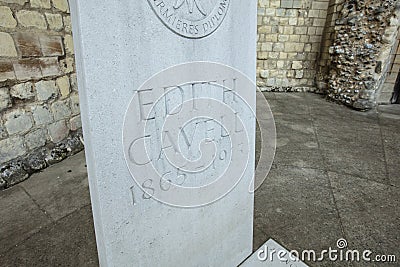 Norwich, Norfolk, UK, June 2021, view of the grave of Edith Cavell at the east end of Norwich Cathedral Editorial Stock Photo