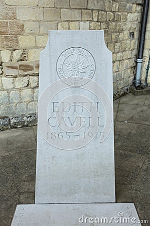 Norwich, Norfolk, UK, June 2021, view of the grave of Edith Cavell at the east end of Norwich Cathedral Editorial Stock Photo