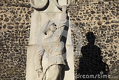 Norwich, Norfolk, UK, June 2021, view of the statue of Edith Cavell near Norwich Cathedral Editorial Stock Photo