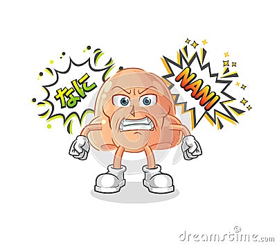 Nose anime angry vector. cartoon character Vector Illustration