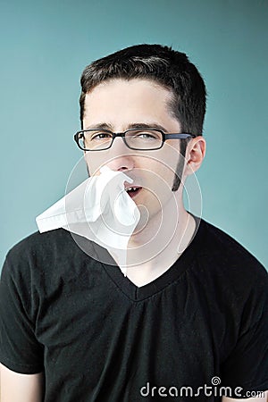 Nose bleed Stock Photo