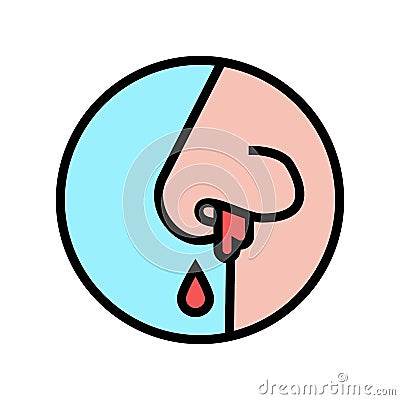 nose bleeding disease color icon vector illustration Vector Illustration