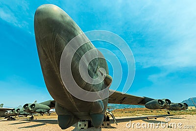 The nose of an Historic B52 Bomber Aircraft Editorial Stock Photo