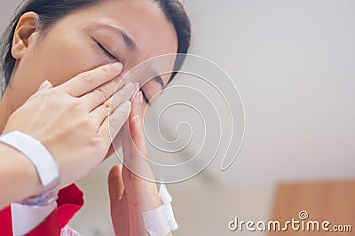 Nose pain Stock Photo