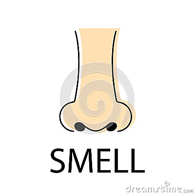 Nose smell icons. Human smelling and breathe nose senses isolated on white background. Vector Illustration