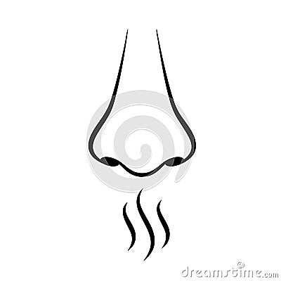 Nose and smell sense vector pictogram Vector Illustration