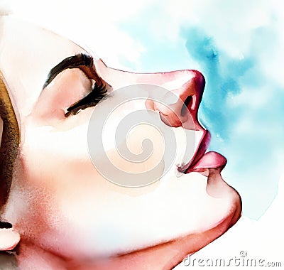 Smell Scent With Nose Cartoon Illustration
