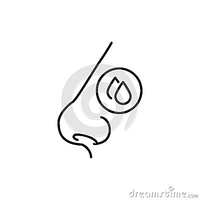 Nosebleeds color line icon. Human diseases. Vector Illustration