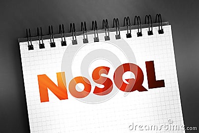 NoSQL - database provides a mechanism for storage and retrieval of data that is modeled in means other than the tabular relations Stock Photo