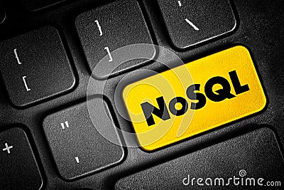 NoSQL - database provides a mechanism for storage and retrieval of data that is modeled in means other than the tabular relations Stock Photo