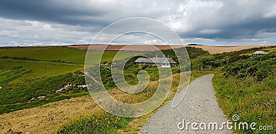 Noss Mayo - Blackstone Point - Warren Cottage - Gara Point - Above Cellar Beach Stock Photo