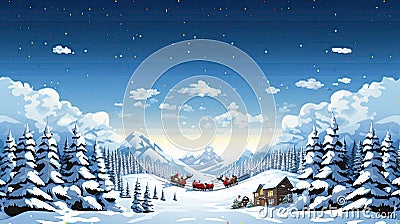 nostalgia eight bit holiday Cartoon Illustration