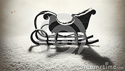 Vintage Sleigh in Snow, AI Generated Stock Photo