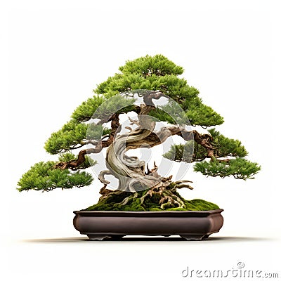 Nostalgic And Symmetrical: Capturing The Movement Of A Traditional Bonsai Tree Stock Photo